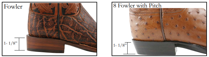 Cowboy boot shop heels types